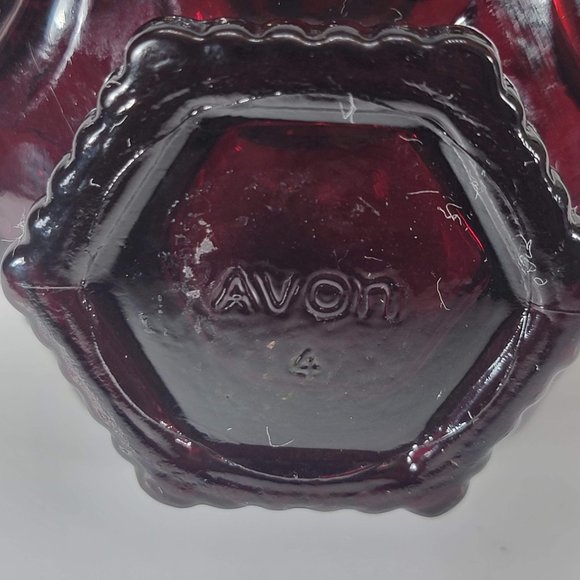 Avon 1876 Cape Cod Wine Decanter Oil Vinegar Dispenser Ruby Red Glass Vintage - Picture 10 of 10